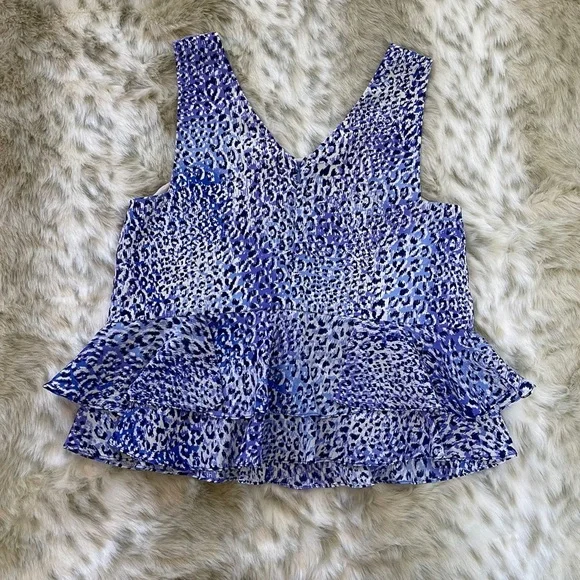 Rebecca Taylor Blue Peplum Tank Top - Picture 10 of 12